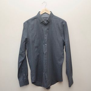 Zara Man slim fit charcoal button down shirt